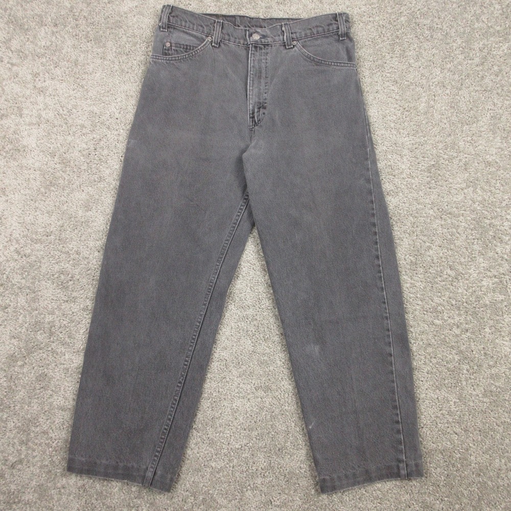 Vintage Levis Jeans Mens 32x26 (Tag 32x34) Gray Black Tab 550 Relaxed Denim Pant